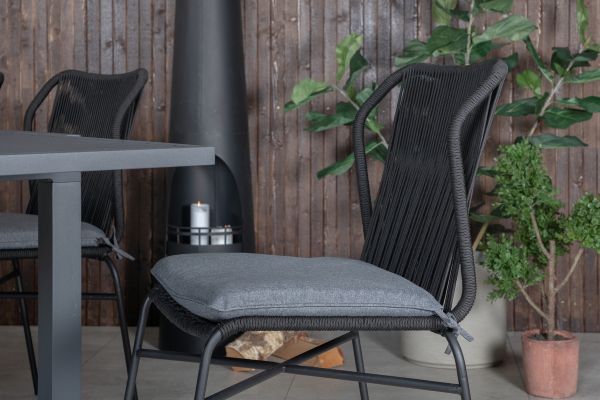 Imagine Vă rugăm să traduceți complet Marbella Table 160/240 - Negru/Negru+Julian Dining Chair - Oțel Negru / Șnur Negru (stivuibil)_6