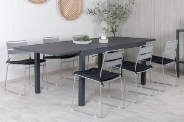 Imagine Vă rugăm să traduceți complet Marbella Table 160/240 - Black/Black+Lina Dining Chair - Grey_6