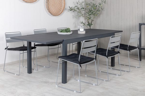 Imagine Vă rugăm să traduceți complet Marbella Table 160/240 - Black/Black+Lina Dining Chair - Grey_6