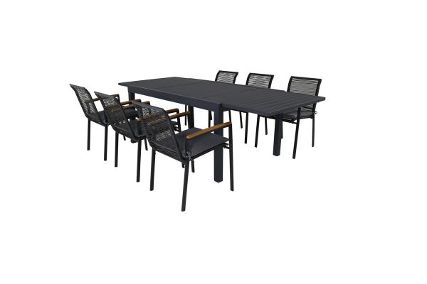 Imagine Vă rugăm să traduceți complet Marbella Table 160/240 - Black/Black+Dallas Dining Chair_6