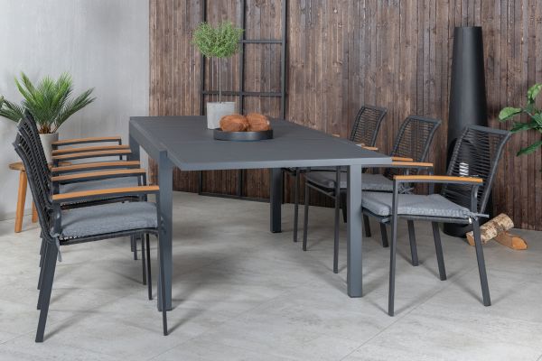 Imagine Vă rugăm să traduceți complet Marbella Table 160/240 - Black/Black+Dallas Dining Chair_6