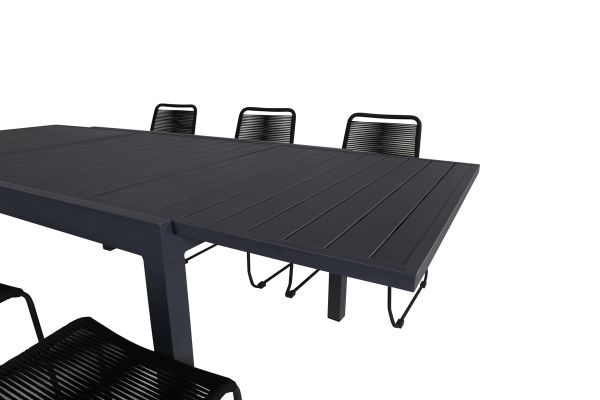 Imagine Vă rugăm să traduceți complet "Marbella Table 160/240 - Negru/Negru+Lindos Scaun cu Îmbinare - Aluminiu Negru / Sfoară Neagră_6