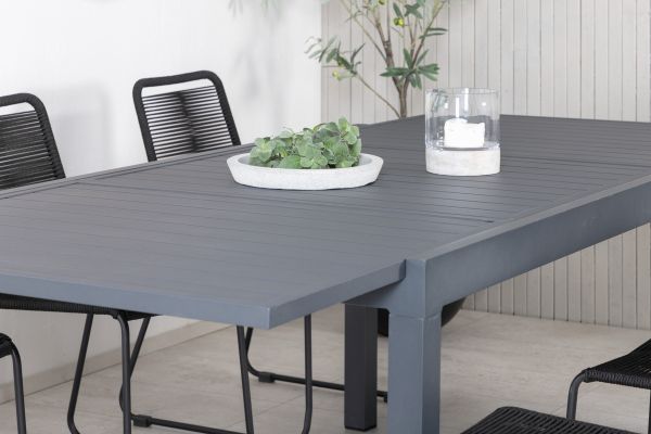 Imagine Vă rugăm să traduceți complet "Marbella Table 160/240 - Negru/Negru+Lindos Scaun cu Îmbinare - Aluminiu Negru / Sfoară Neagră_6