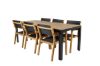 Imagine Masa de Dining Bois 205*90cm - Picioare negre / Acacia + Scaun empilabil Venice - Tei / Textilenă neagră_6