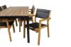 Imagine Masa de Dining Bois 205*90cm - Picioare negre / Acacia + Scaun empilabil Venice - Tei / Textilenă neagră_6