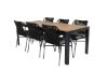 Imagine Masa de dining Bois 205*90cm - Picioare negre / Acacia + Scaun de dining Julian - Oțel negru / Sfoară neagră (pliabilă)_6