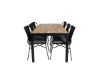 Imagine Masa de dining Bois 205*90cm - Picioare negre / Acacia + Scaun de dining Julian - Oțel negru / Sfoară neagră (pliabilă)_6