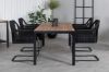 Imagine Completați complet masa de dining Bois de 205*90 cm - Picioare negre / Acacia + Scaun cu leagăn Lindos - Oțel negru / Frânghie neagră / Pernă gri_4