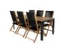 Imagine Bois Dining table 205*90cm - Black Legs / Acacia +Little John foldable Chair - Rope / Acacia_6