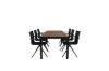 Imagine Masa de dining Bois 205*90cm - Picioare negre / Acacia + Scaun de dining Alina - Aluminiu negru / Textilenă neagră_6