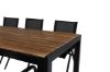 Imagine Masa de dining Bois 205*90cm - Picioare negre / Acacia + Scaun de dining Alina - Aluminiu negru / Textilenă neagră_6