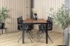 Imagine Masa de dining Bois 205*90cm - Picioare negre / Acacia + Scaun de dining Alina - Aluminiu negru / Textilenă neagră_6