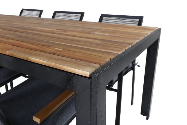 Imagine Vă rugăm să traduceți complet Tabelul de dining Bois 205*90cm - Picioare negre / Acacia + Scaunul de dining Dallas_6