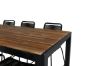 Imagine Masa de dining Bois 205*90cm - Picioare negre / Acacia + Scaun empilabil Lindos - Aluminiu negru / Sfoară neagră_6