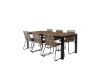 Imagine Masa de dining Bois 205*90cm - Picioare negre / Acacia + Scaun empilabil Lindos - Aluminiu Negru / Sfoara Latte_6