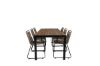 Imagine Masa de dining Bois 205*90cm - Picioare negre / Acacia + Scaun empilabil Lindos - Aluminiu Negru / Sfoara Latte_6