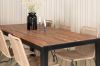 Imagine Masa de dining Bois 205*90cm - Picioare negre / Acacia + Scaun empilabil Lindos - Aluminiu Negru / Sfoara Latte_6