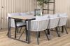 Imagine Masa de dining Texas 200*100 - Alu negru / Teak / Pietris gri Spray + Scaun de dining Virya - Alu NEGRU / Perne gri _6