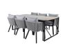 Imagine Masa de dining Texas 200*100 - Alu negru / Teak / Pietris gri Spray + Scaun de dining Virya - Alu NEGRU / Perne gri _6