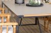 Imagine Masa de dining Texas 200*100 - Alu Negru / Teak / Gri Spray stone + Scaun pliant de dining Cane - Bambus / Gri Cușină_6