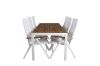 Imagine Masa de dining Bois 205*90cm - Aluminiu alb / Acacia + Scaun din 5 pozitii Panama Light alb / alb_6