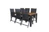 Imagine Masa de dining Bois 205*90cm - Picioare negre / Acacia +Scaun Panama Light 5-pozitii Negru / Negru si teak_6