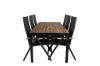 Imagine Masa de dining Bois 205*90cm - Picioare negre / Acacia +Scaun Panama Light 5-pozitii Negru / Negru si teak_6