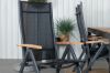 Imagine Masa de dining Bois 205*90cm - Picioare negre / Acacia +Scaun Panama Light 5-pozitii Negru / Negru si teak_6