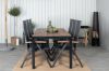 Imagine Masa de dining Bois 205*90cm - Picioare negre / Acacia +Scaun Panama Light 5-pozitii Negru / Negru si teak_6