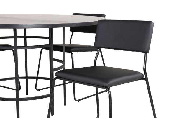 Imagine Copenhagen - Dining Table round - Black / Black+Kenth Chair - Black / Black PU_4