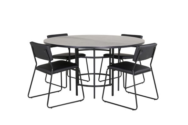 Imagine Copenhagen - Dining Table round - Black / Black+Kenth Chair - Black / Black PU_4