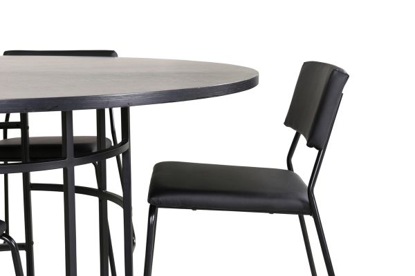 Imagine Copenhagen - Dining Table round - Black / Black+Kenth Chair - Black / Black PU_4