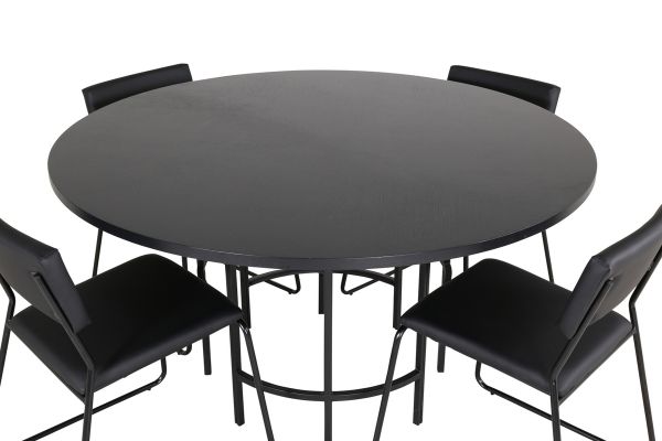 Imagine Copenhagen - Dining Table round - Black / Black+Kenth Chair - Black / Black PU_4