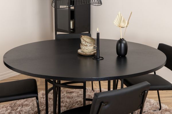 Imagine Copenhagen - Dining Table round - Black / Black+Kenth Chair - Black / Black PU_4