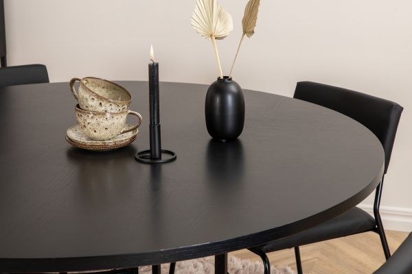 Imagine Copenhagen - Dining Table round - Black / Black+Kenth Chair - Black / Black PU_4