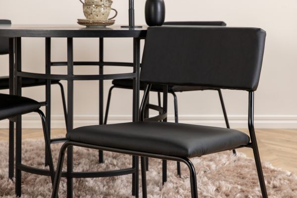 Imagine Copenhagen - Dining Table round - Black / Black+Kenth Chair - Black / Black PU_4