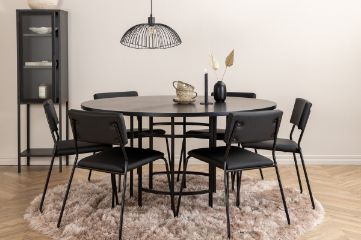 Imagine Copenhagen - Dining Table round - Black / Black+Kenth Chair - Black / Black PU_6