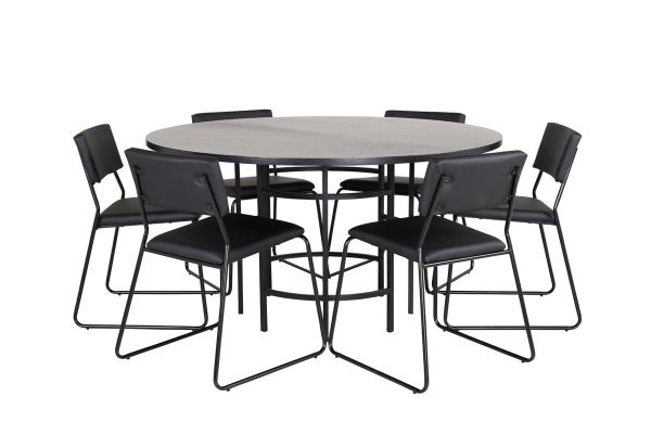 Imagine Copenhagen - Dining Table round - Black / Black+Kenth Chair - Black / Black PU_6