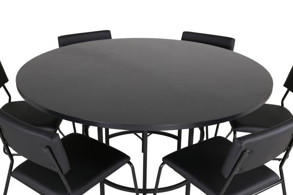 Imagine Copenhagen - Dining Table round - Black / Black+Kenth Chair - Black / Black PU_6