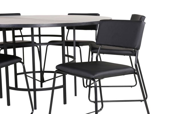 Imagine Copenhagen - Dining Table round - Black / Black+Kenth Chair - Black / Black PU_6