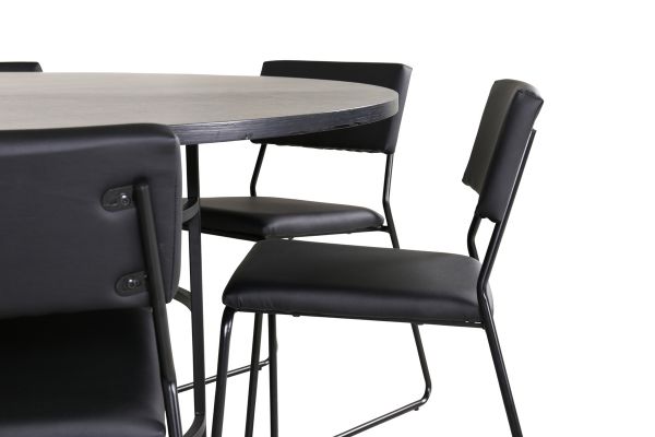 Imagine Copenhagen - Dining Table round - Black / Black+Kenth Chair - Black / Black PU_6