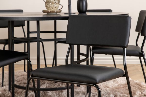 Imagine Copenhagen - Dining Table round - Black / Black+Kenth Chair - Black / Black PU_6