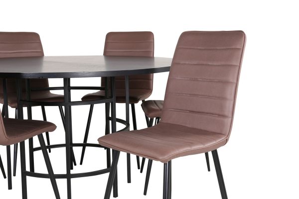 Imagine Copenhaga - Masă de dining rotundă - Negru / Negru + Scaun Windu Lyx - Negru / Fibre Micro Maro_6