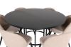 Imagine Copenhagen - Dining Table round - Black / Black+Velvet Stitches Chair - Black / Beige Fabric (Polyester linen )_6