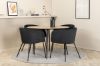 Imagine Masa de Dining Silar - Rotunda 100 cm - "Wood Look" Melamina / Picioare Negre + Scaun Berit - Negru / Catifea Neagra_4