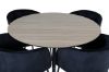 Imagine Masa de Dining Silar - Rotunda 100 cm - "Wood Look" Melamina / Picioare Negre + Scaun Berit - Negru / Catifea Neagra_4