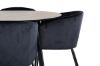 Imagine Masa de Dining Silar - Rotunda 100 cm - "Wood Look" Melamina / Picioare Negre + Scaun Berit - Negru / Catifea Neagra_4