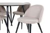 Imagine Silar Dining Table - Round 100 cm - "Wood Look" Melamine / Black Legs+Velvet Stitches Chair - Black / Beige Fabric (Polyester linen )_4