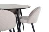 Imagine Silar Dining Table - Round 100 cm - "Wood Look" Melamine / Black Legs+Velvet Stitches Chair - Black / Beige Fabric (Polyester linen )_4