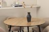 Imagine Silar Dining Table - Round 100 cm - "Wood Look" Melamine / Black Legs+Velvet Stitches Chair - Black / Beige Fabric (Polyester linen )_4